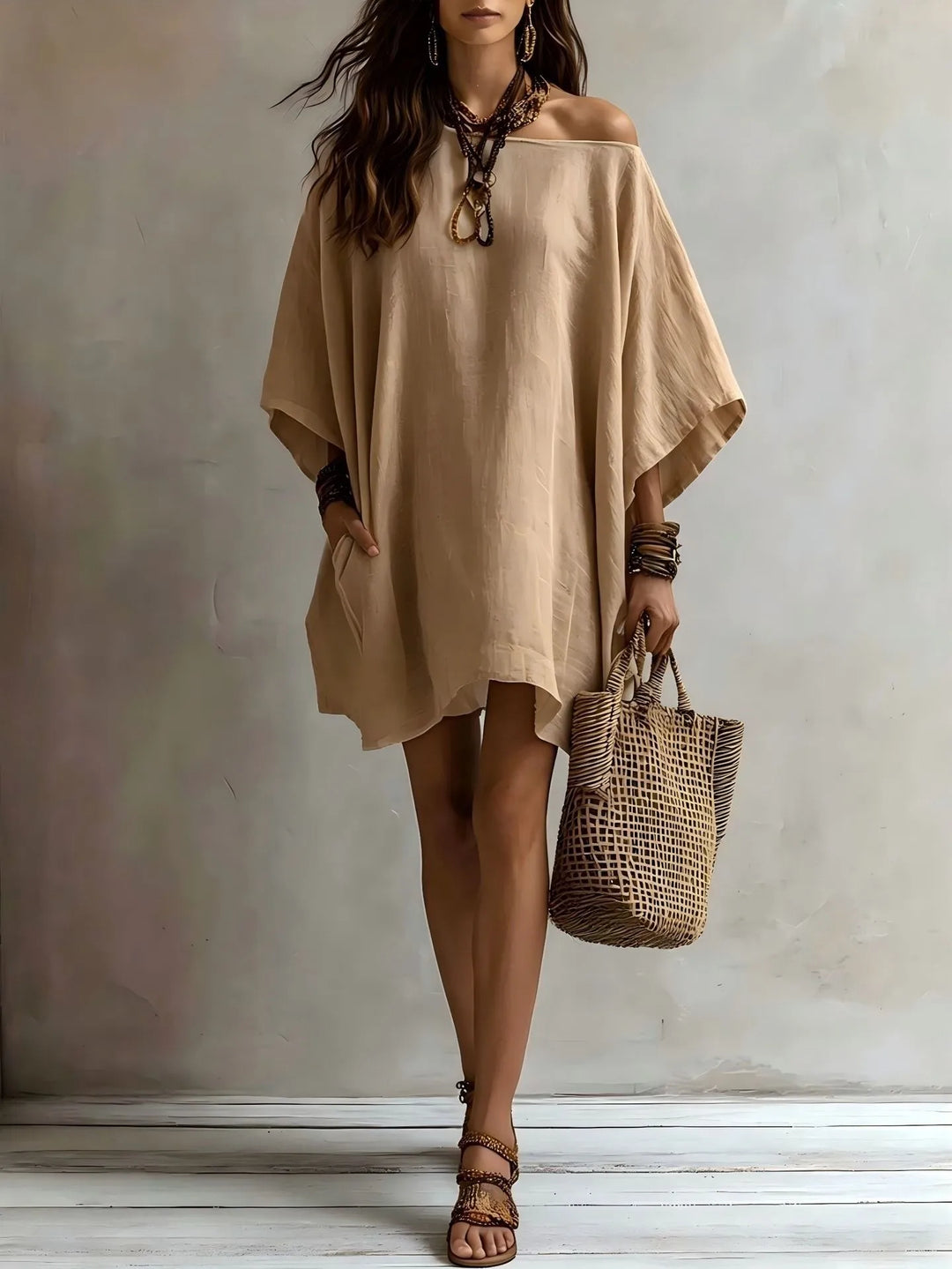 Annalise Off Shoulder Batwing Midi Dress