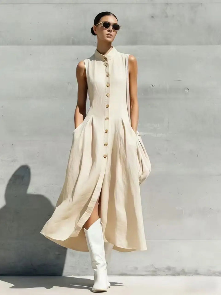 Miralisse Flowy Button Midi Dress