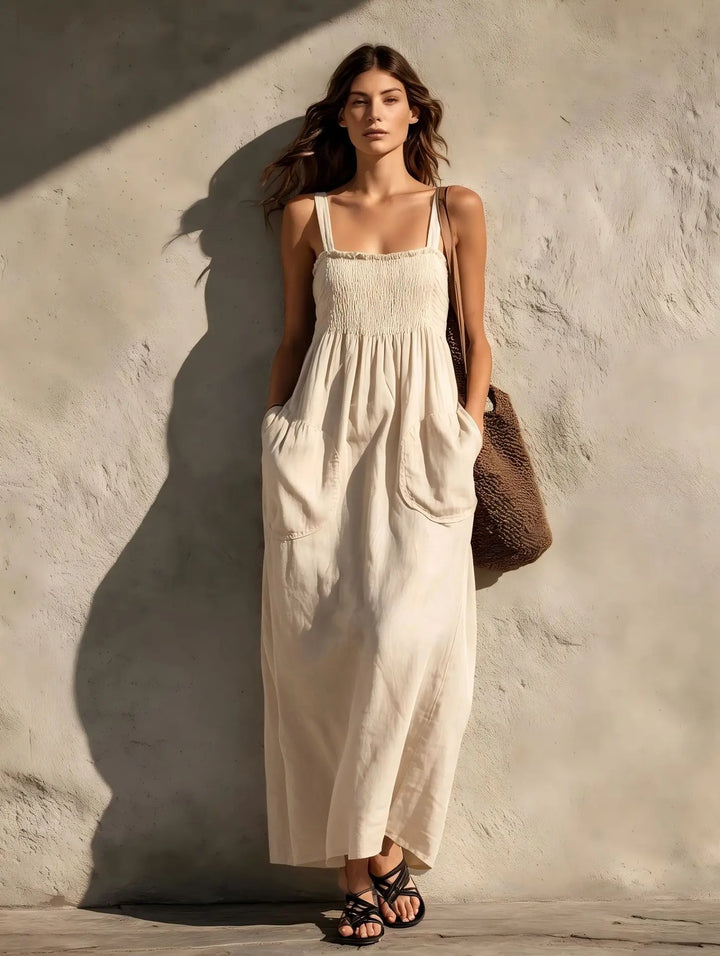 Nina Shirred Pocket Maxi Dress