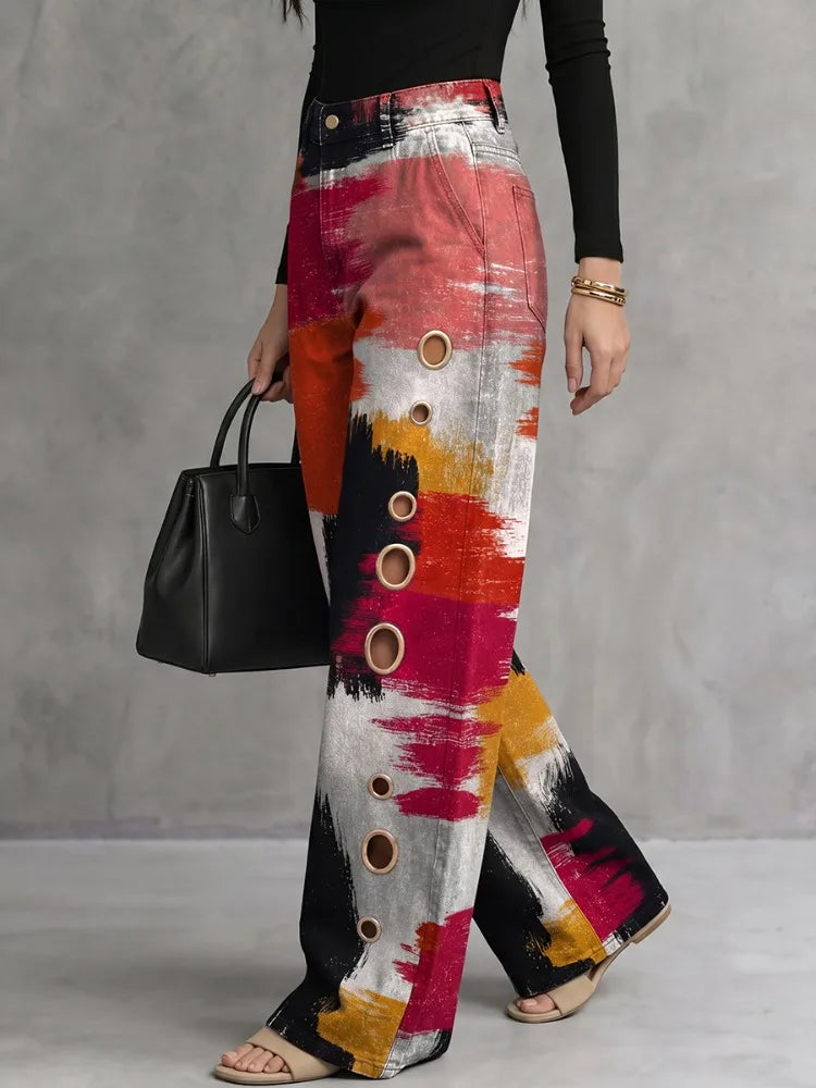 Noelle Printed Wide Leg Trousers