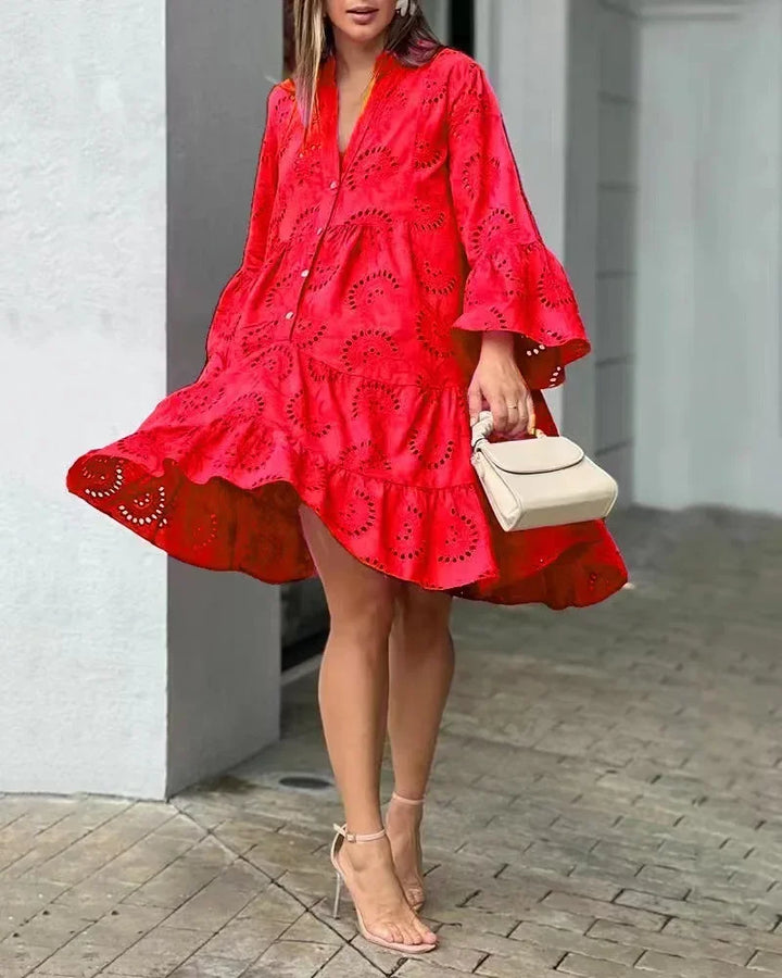 Elenise Embroidered Beach Mini Dress