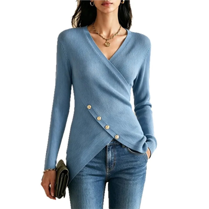 Amandine V Neck Ribbed Sweater