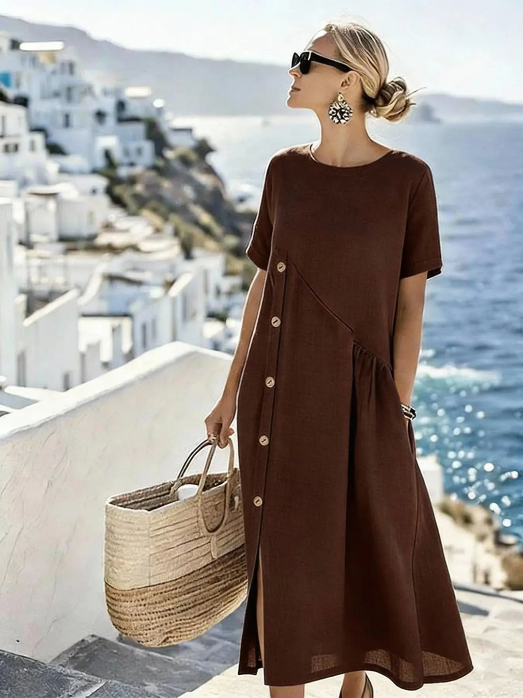 Leticia Relaxed Short Sleeve Midi Dress