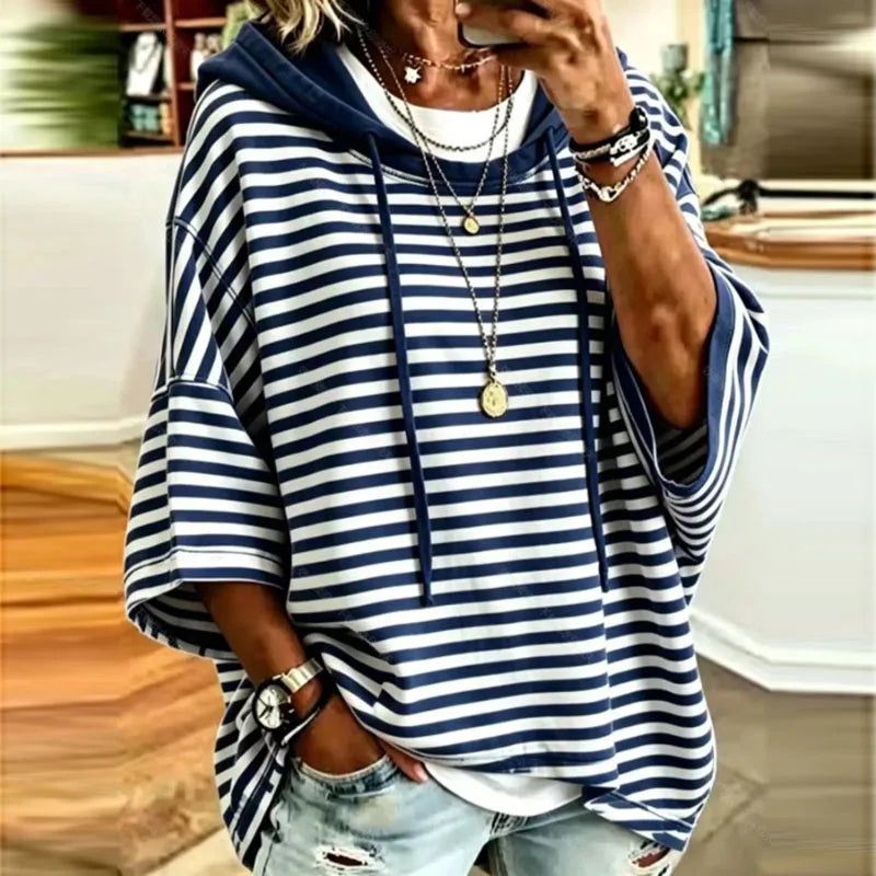 Kynlee Striped Hooded Pullover
