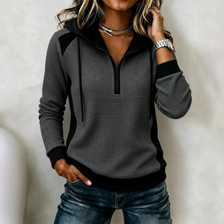 Blaire Half Zip Waffle Hoodie