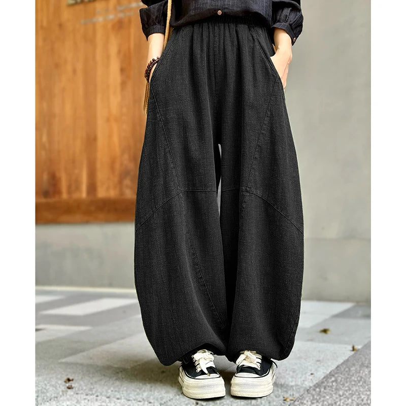 Zia Cotton Linen Wide Leg Pants