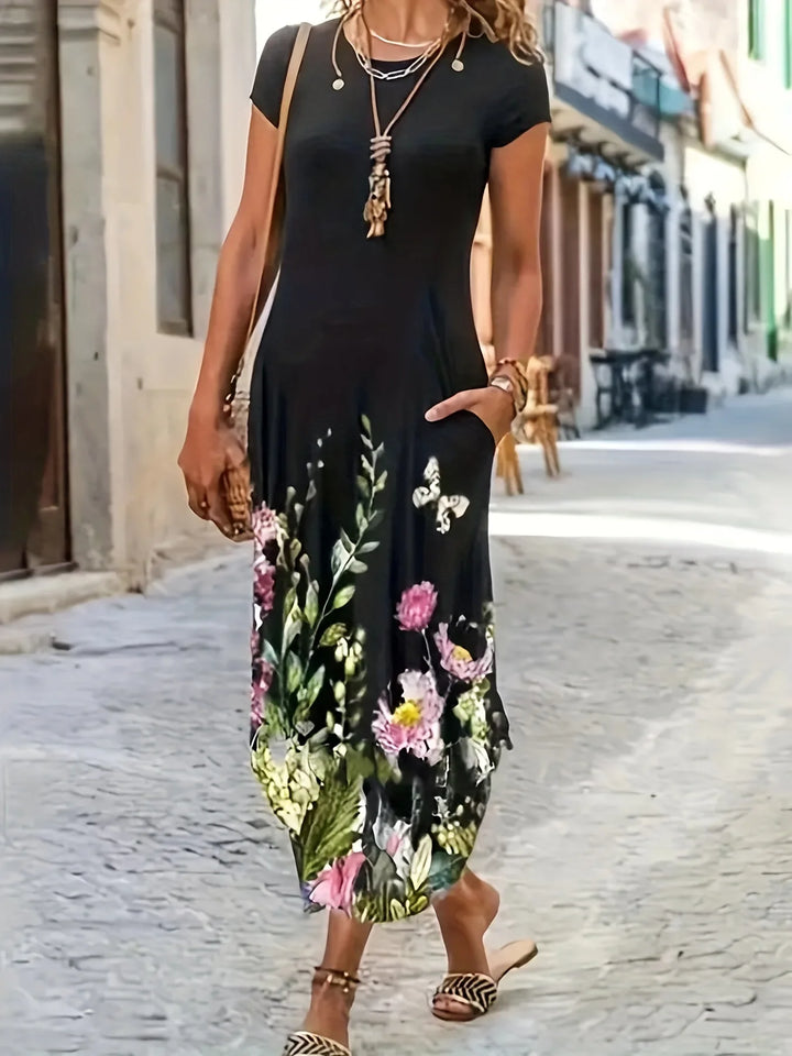 Allison Floral Pocket Midi Dress