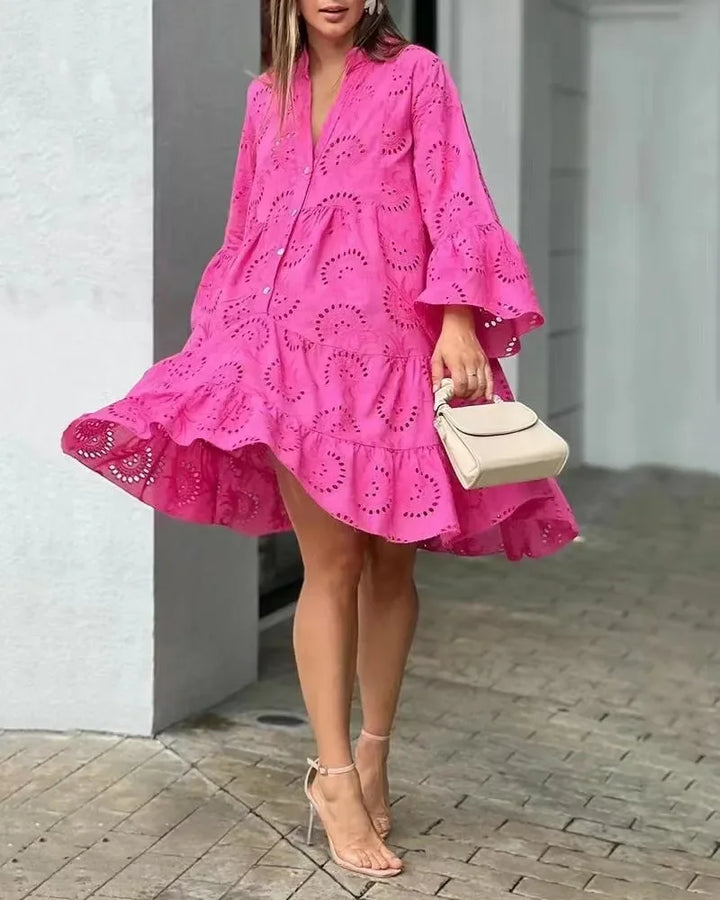 Elenise Embroidered Beach Mini Dress