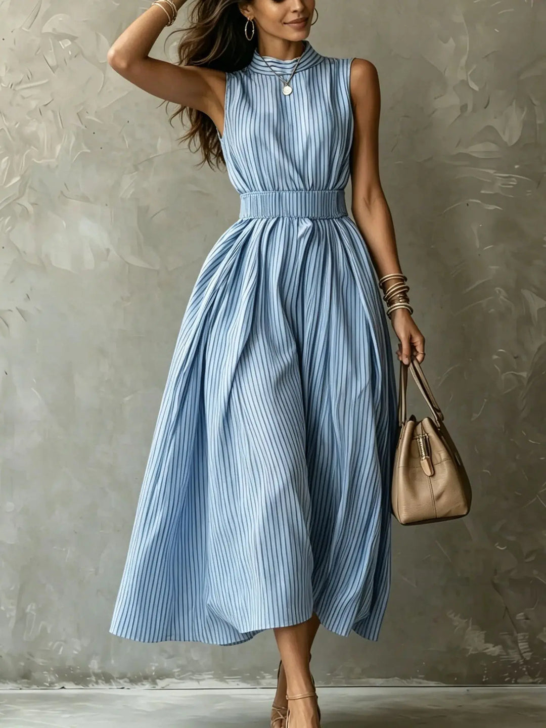 Sophia Elegant Sleeveless Midi Dress