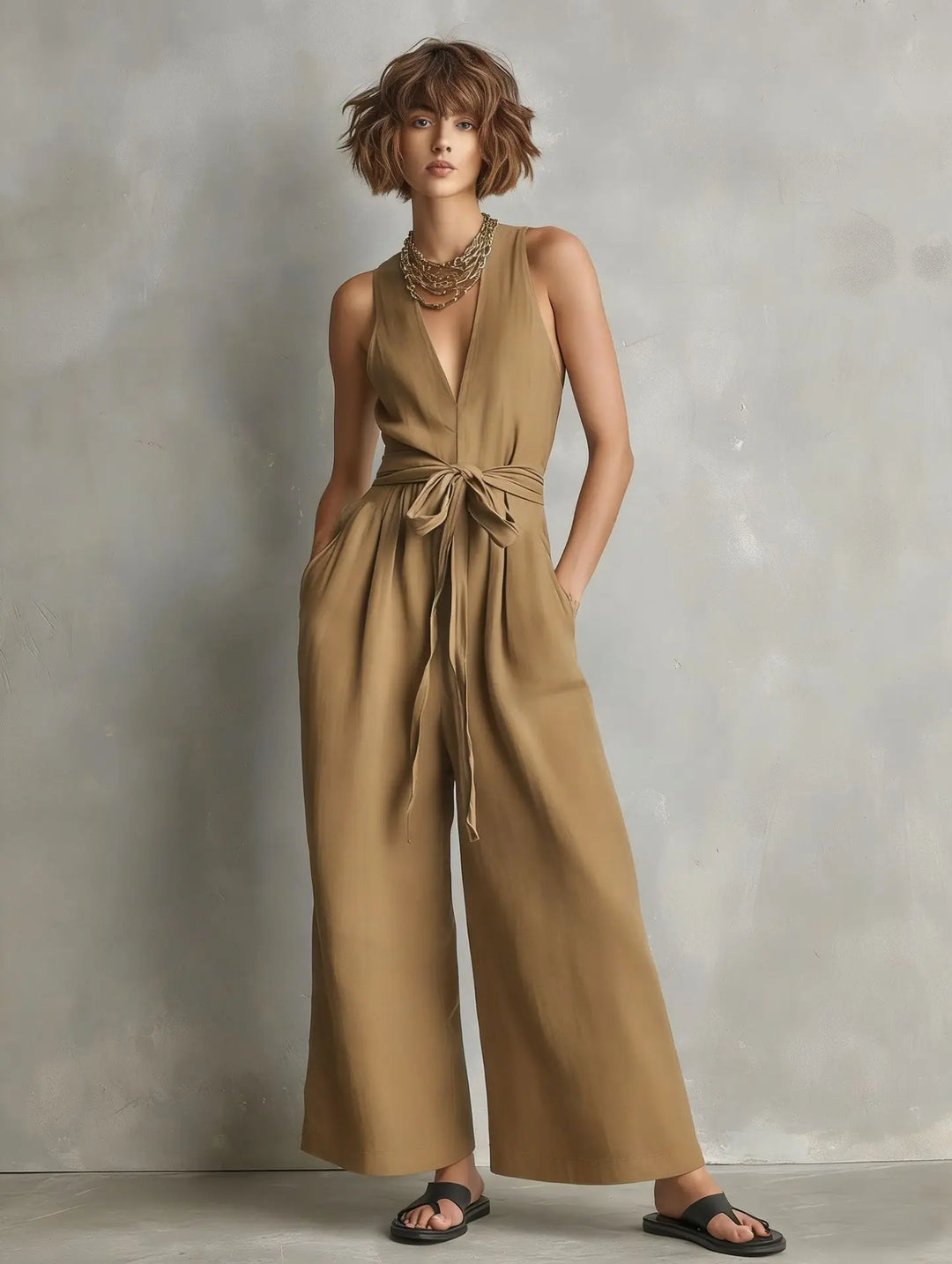 Catarina Relaxed V Neck Jumpsuit