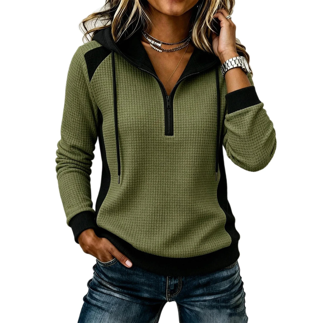 Blaire Half Zip Waffle Hoodie