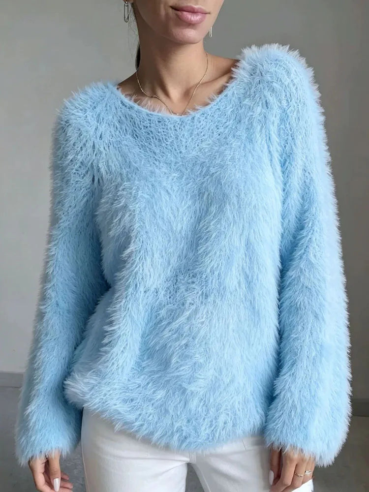 Wilhelmina Fuzzy Knit Sweater