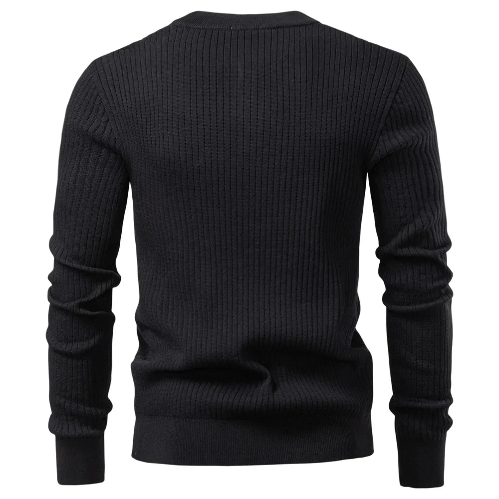 Gareth Ribbed Knit Henley