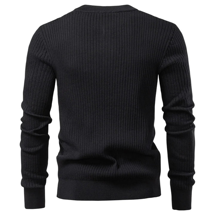 Gareth Ribbed Knit Henley