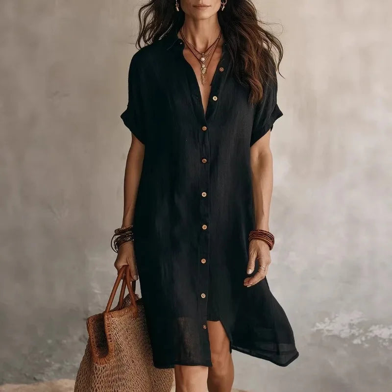 Aria Button Down Shirt Dress