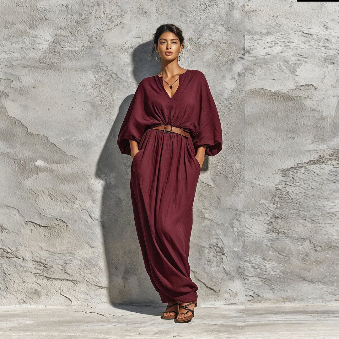 Maya Adjustable Waist Long Dress
