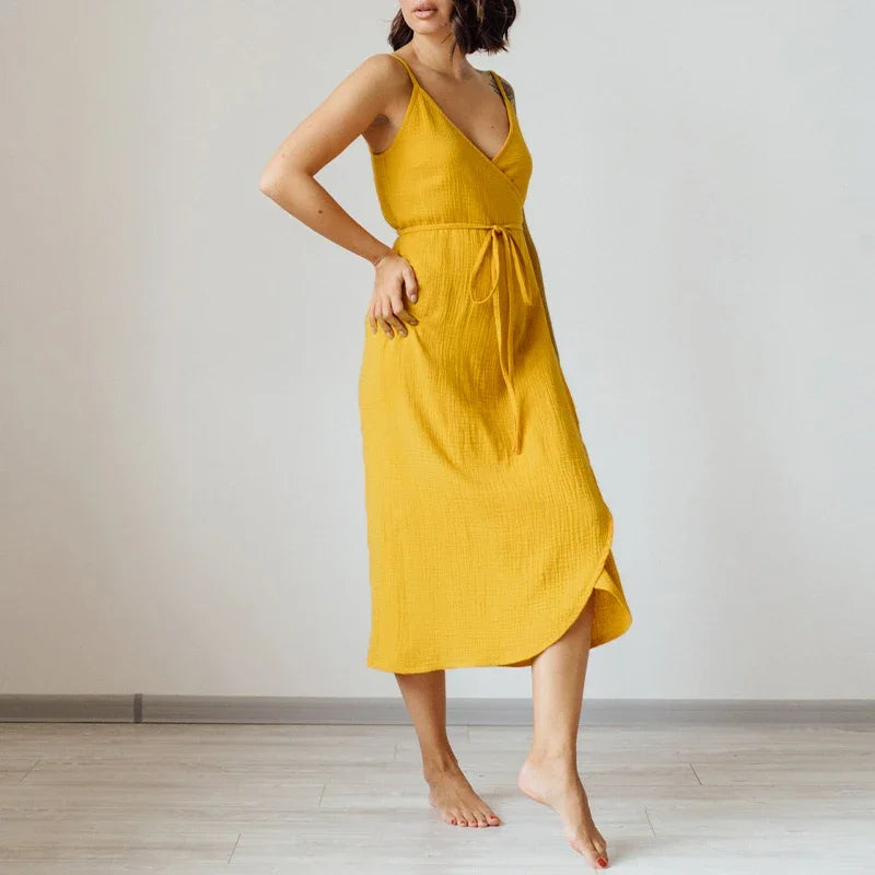 Noelle Relaxed Sleeveless V Neck Maxi Dress