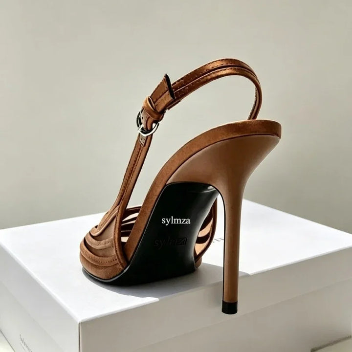 Ruby Mesh Pointed Toe Slingback Heels