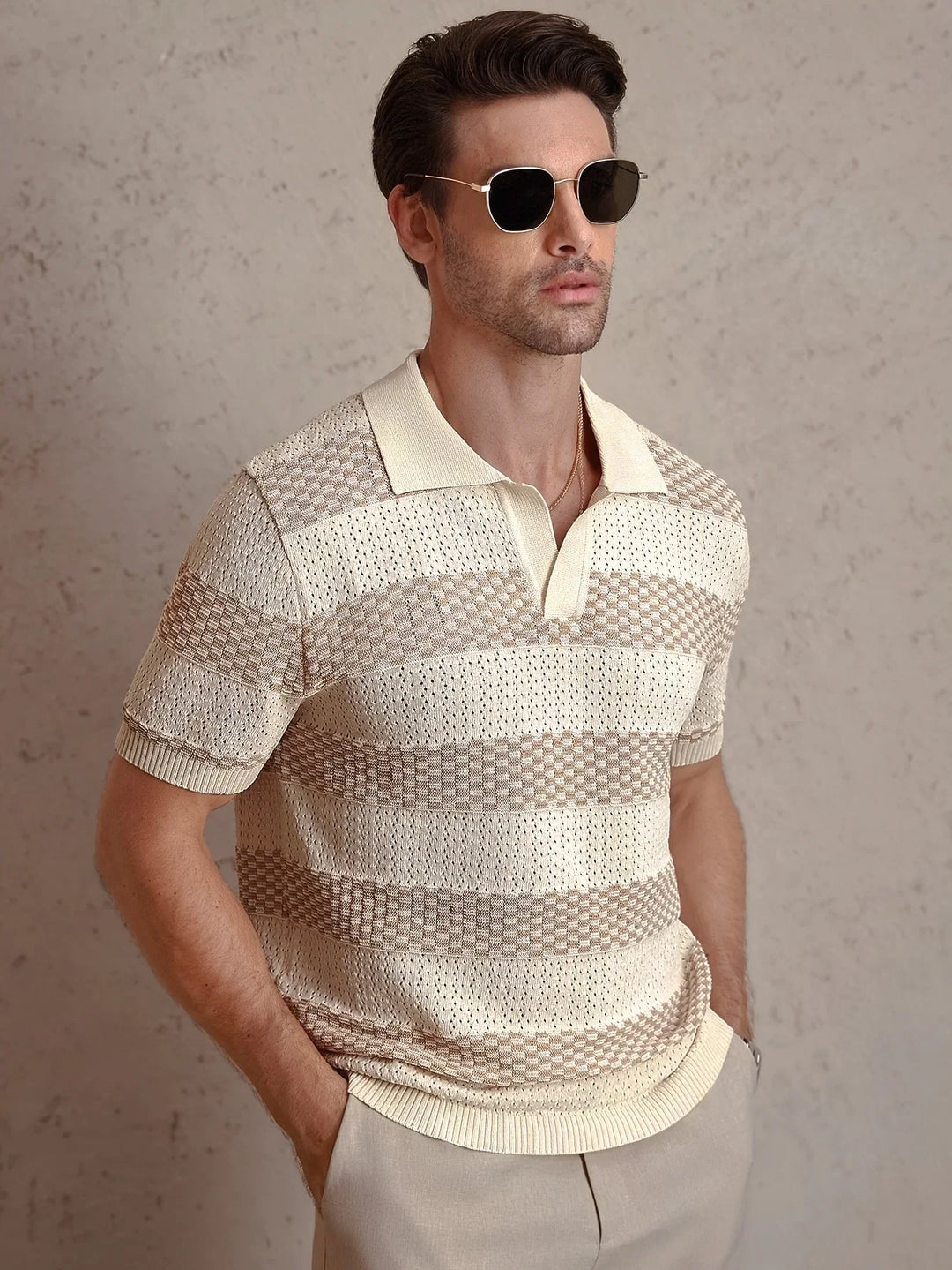 Tom Striped Knit Polo Shirt