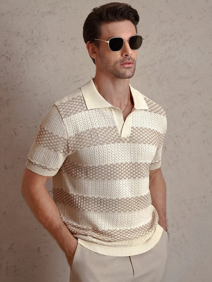 Tom Striped Knit Polo Shirt