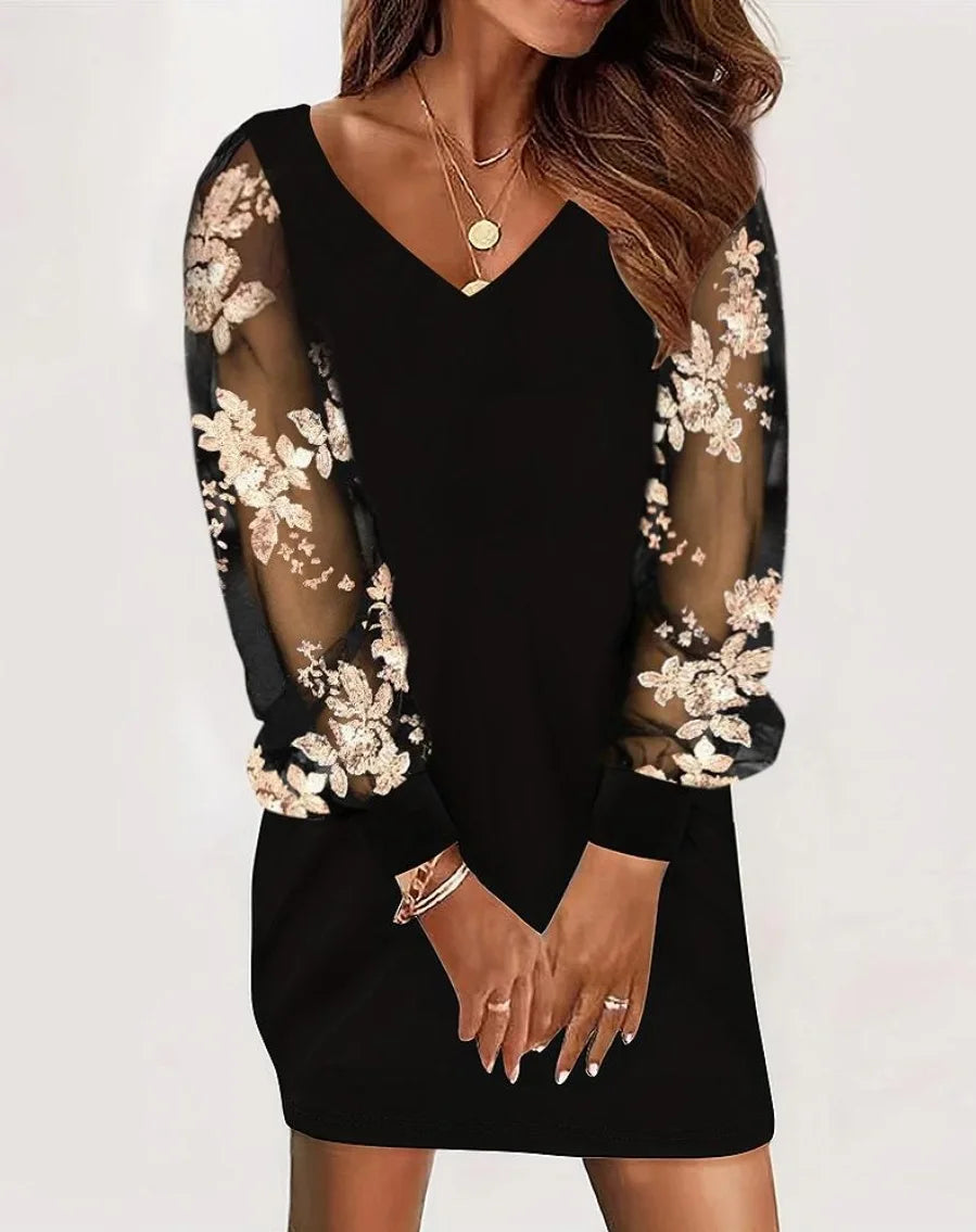 Lorena Floral Sleeve Mini Dress