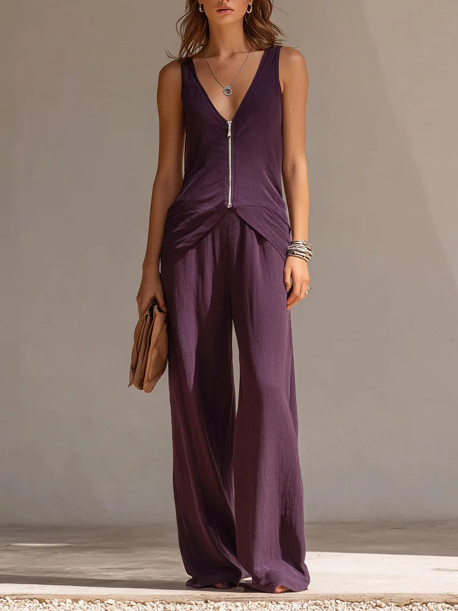 Angelique Zip Front Trouser Set