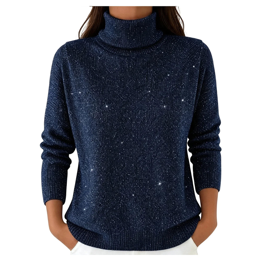 Elodie Turtleneck Shimmer Sweater