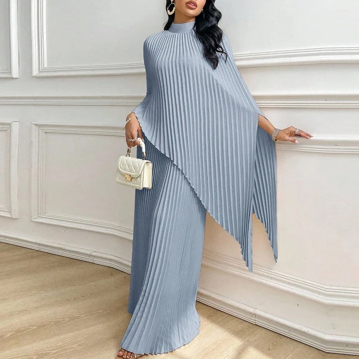 Magdalena Pleated Draped Cape Set