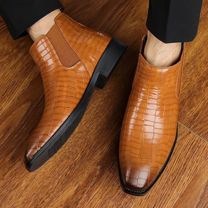 Castille Croc Embossed Chelsea Boot