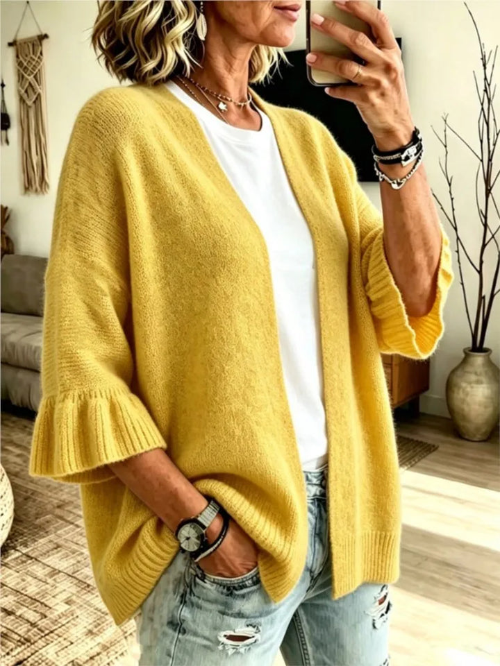 Marisenne Ruffle Sleeve Cardigan