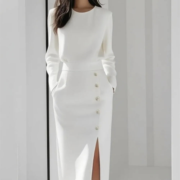 Verena Button Front Midi Dress