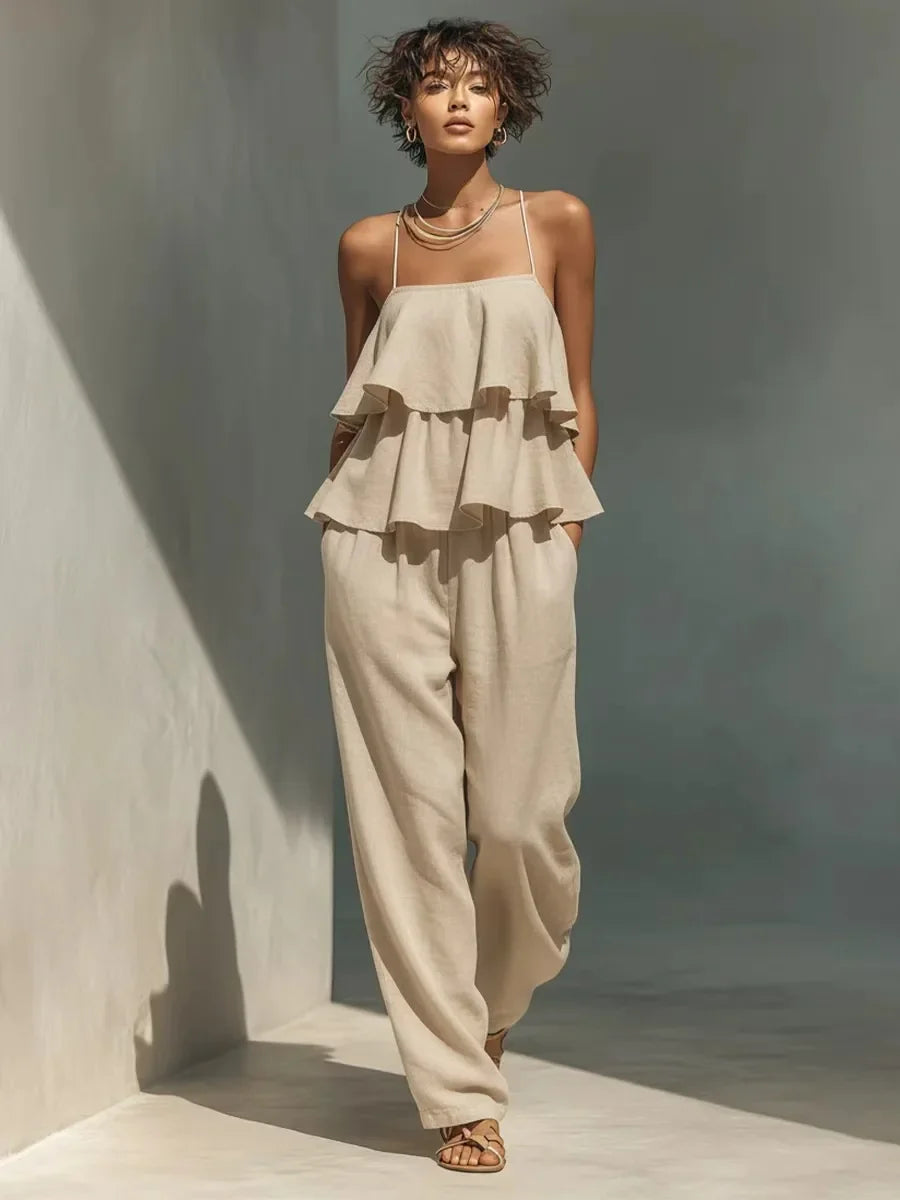 Vivienne Elegant Ruffle Matching Set