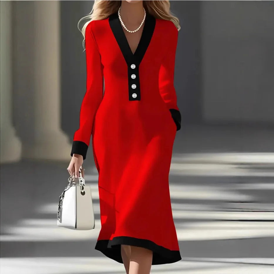 Kasey Contrast Trim Midi Dress