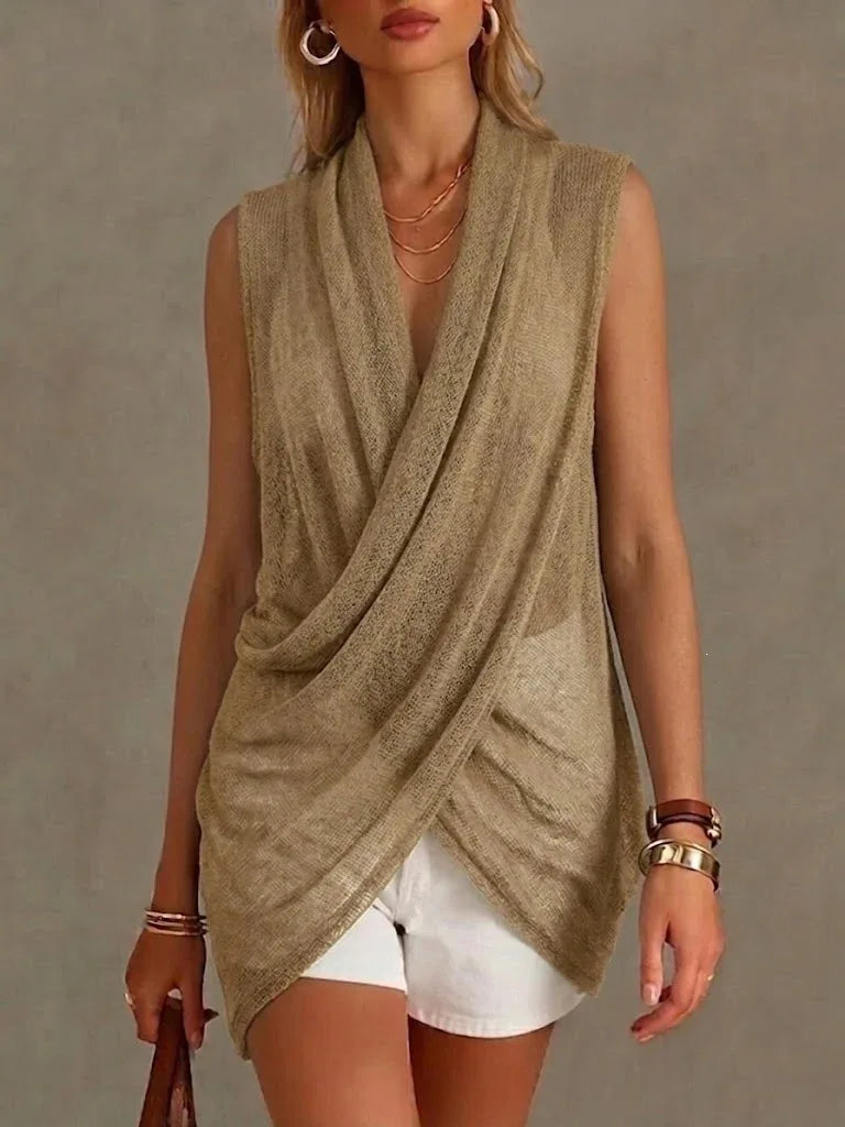 Heloise Casual Drape V Neck Matching Set