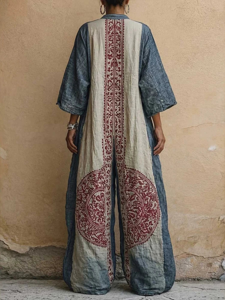 Daphne Bohemian Geometric Print Jumpsuit