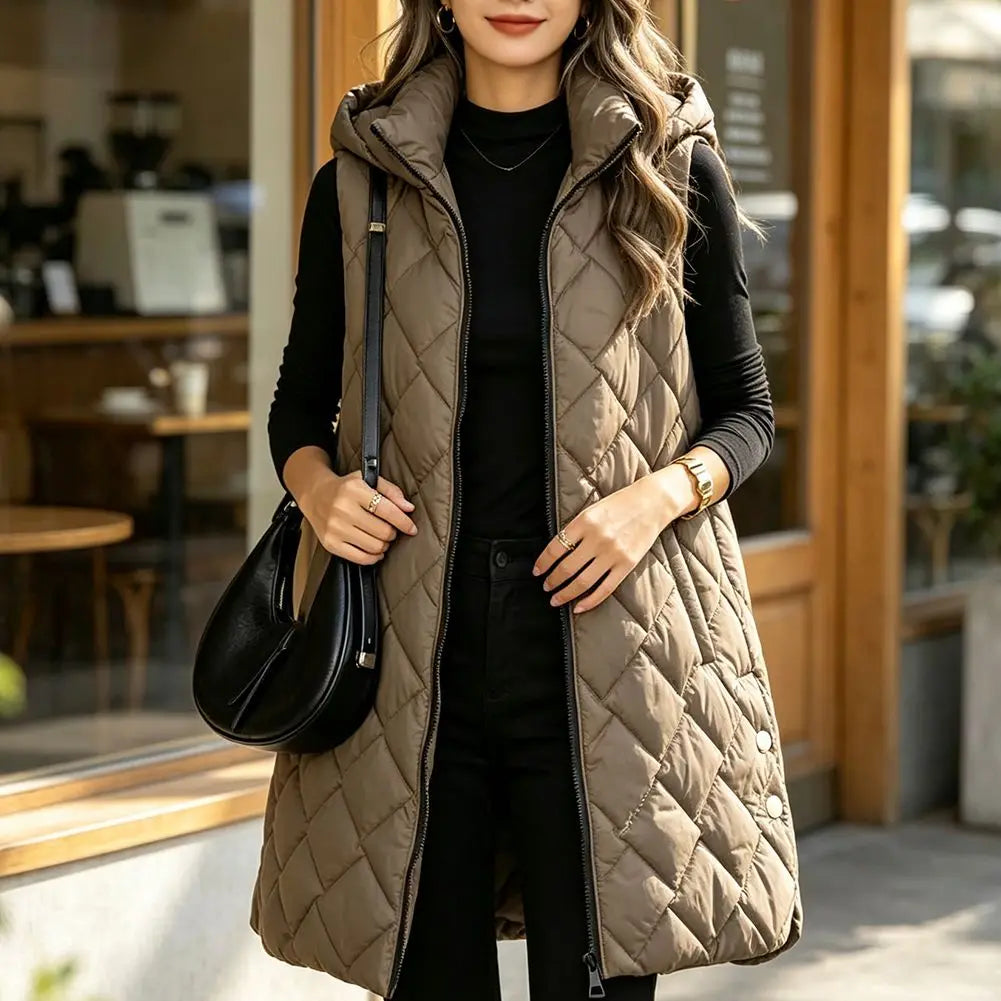 Beatrice Quilted Puffer Long Vest