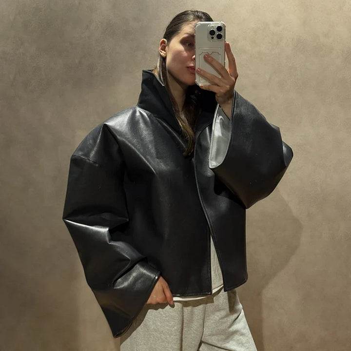 Petra Cropped Leather Jacket