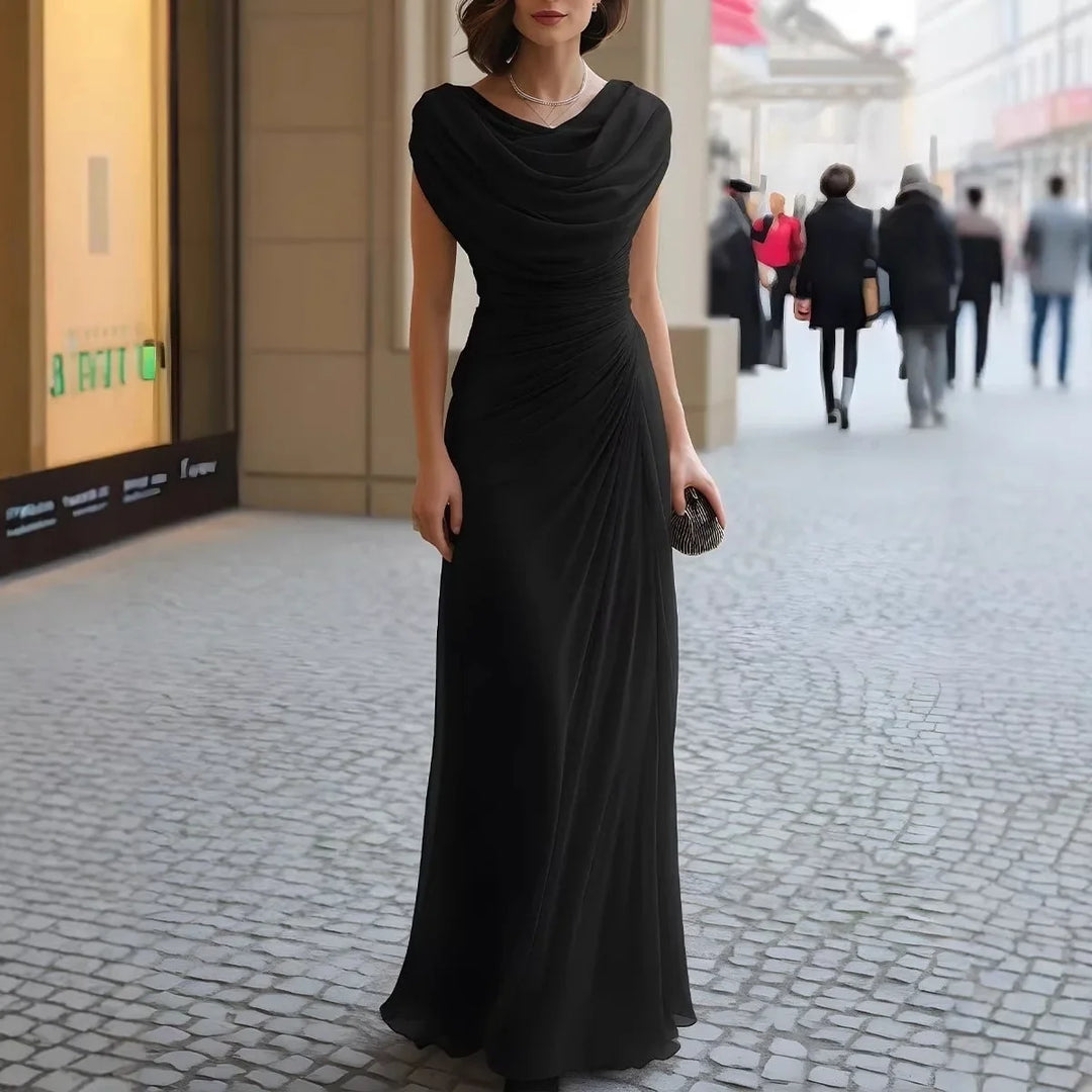 Mitchell Draped Cowl Neck Maxi Dress