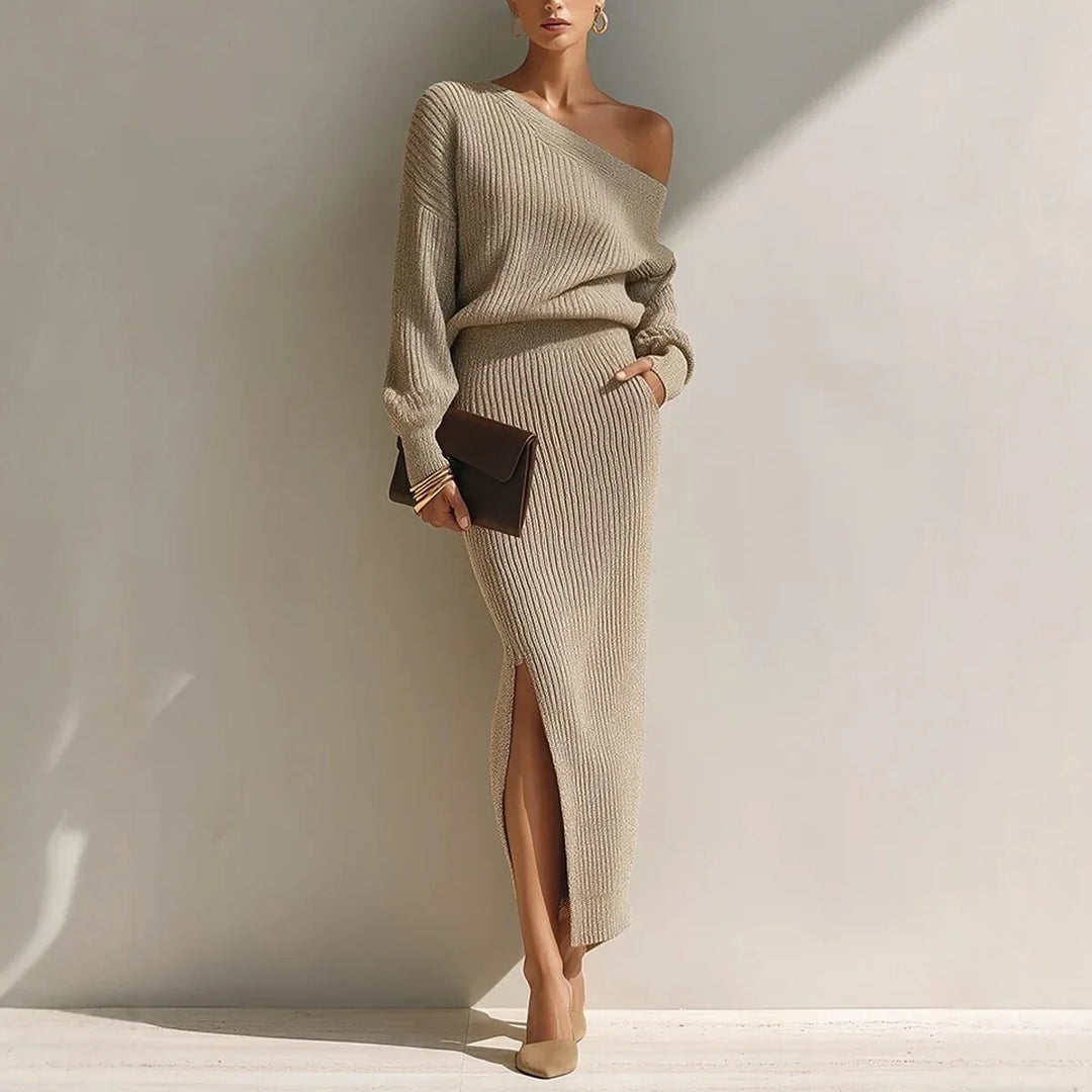 Daphne Off Shoulder Knit Set