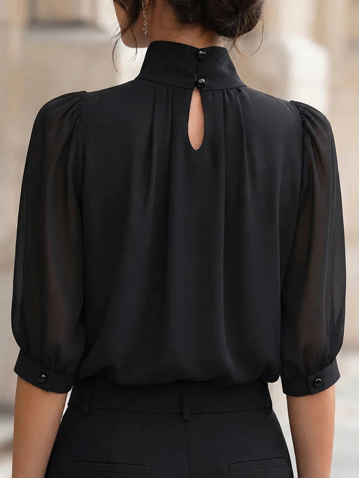 Everly Pleated Chiffon Blouse
