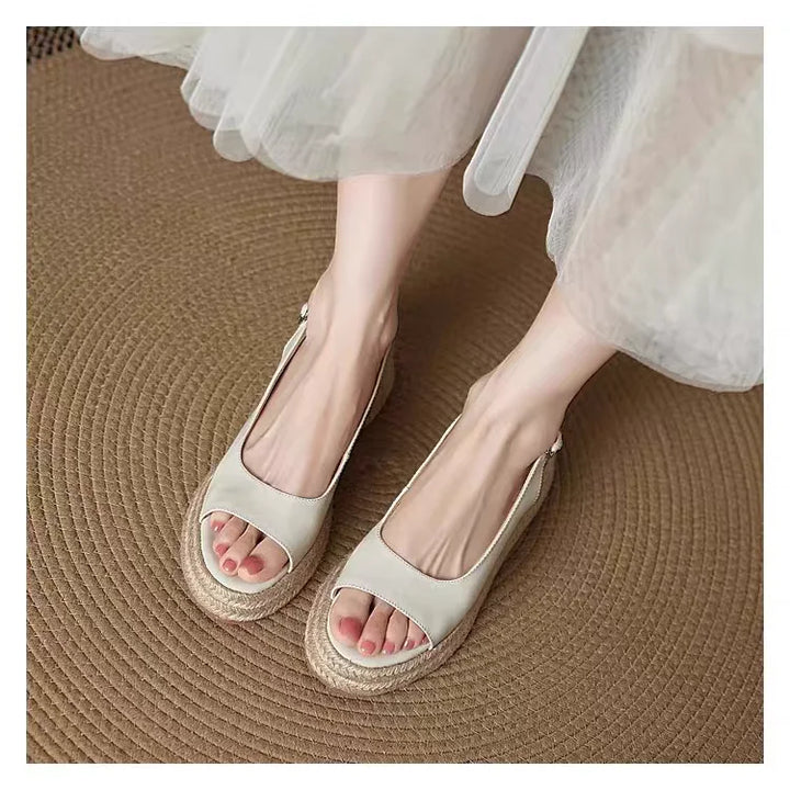 Macy Open Toe Espadrille Wedges