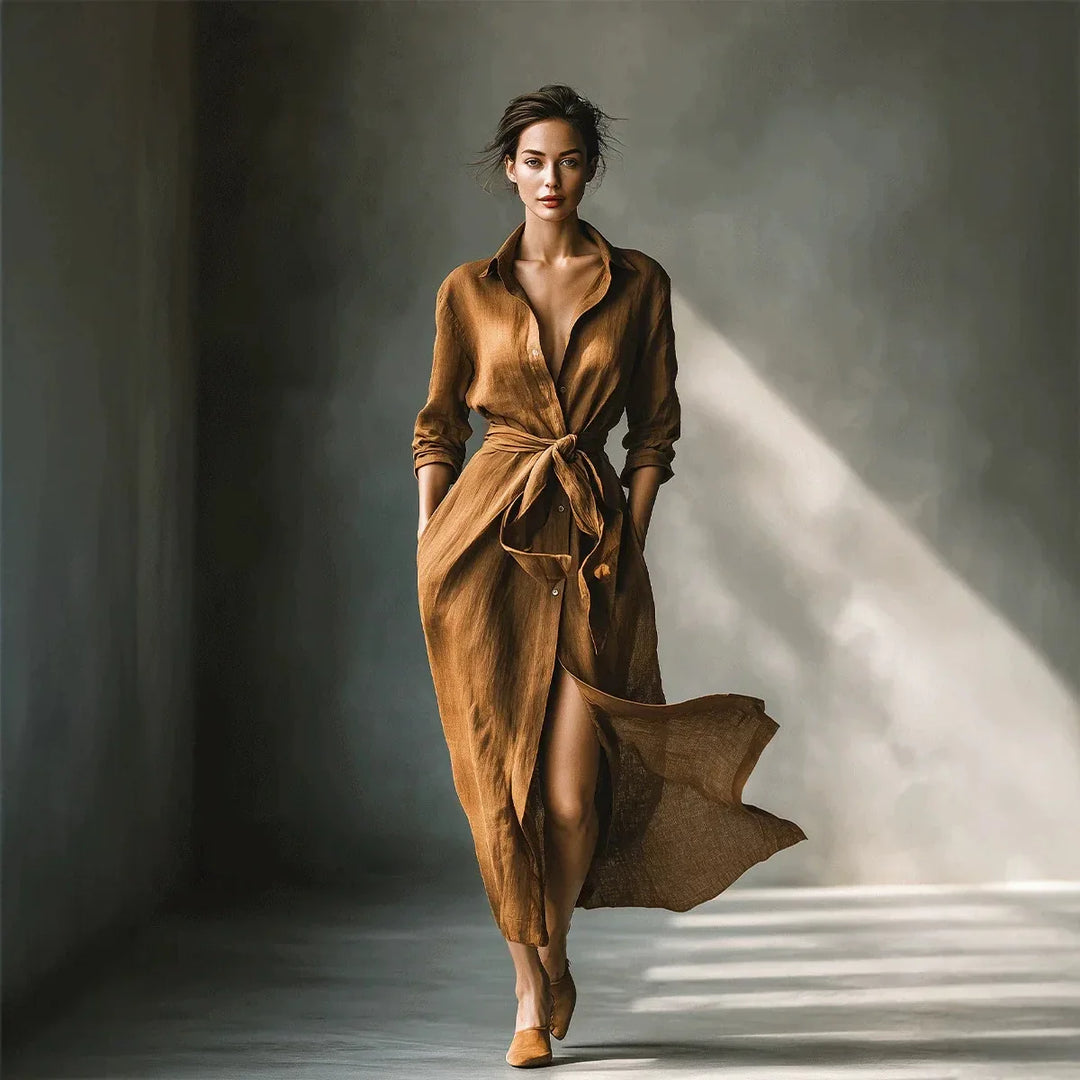 Claire Elegant Collared Maxi Dress