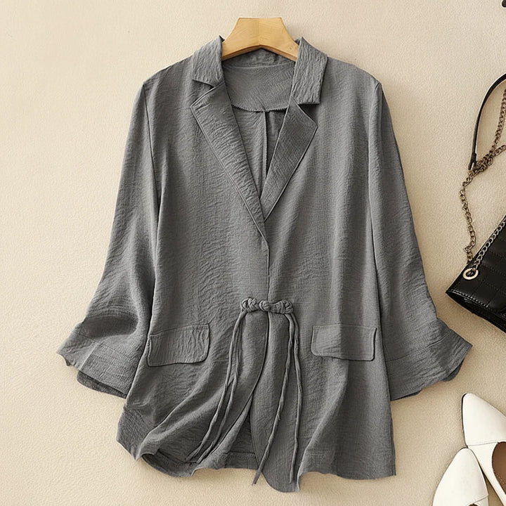 Jodie Drawstring Linen Blazer