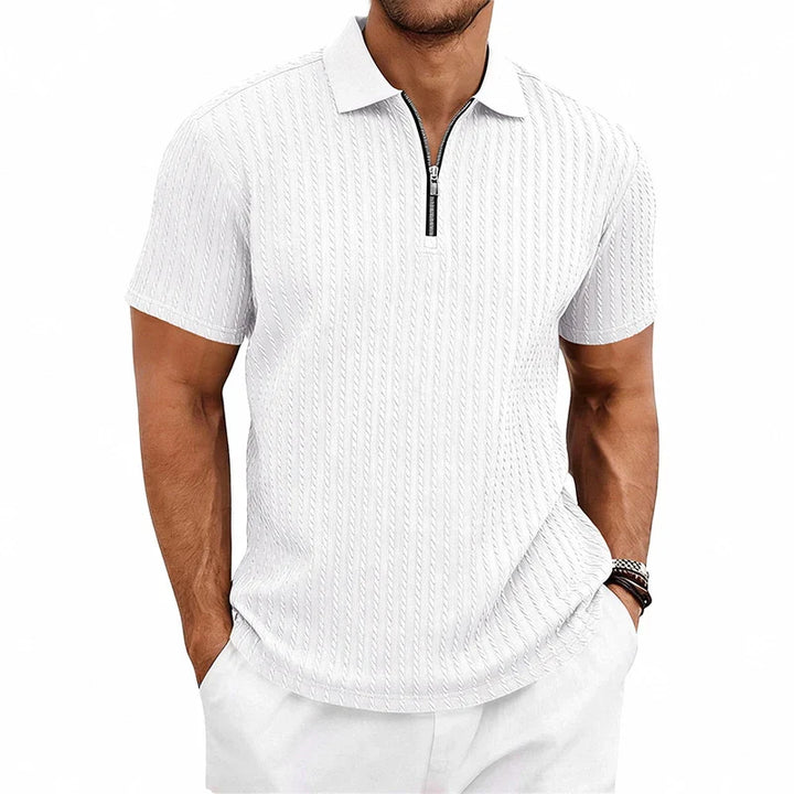 Tristan Textured Zip Polo Shirt
