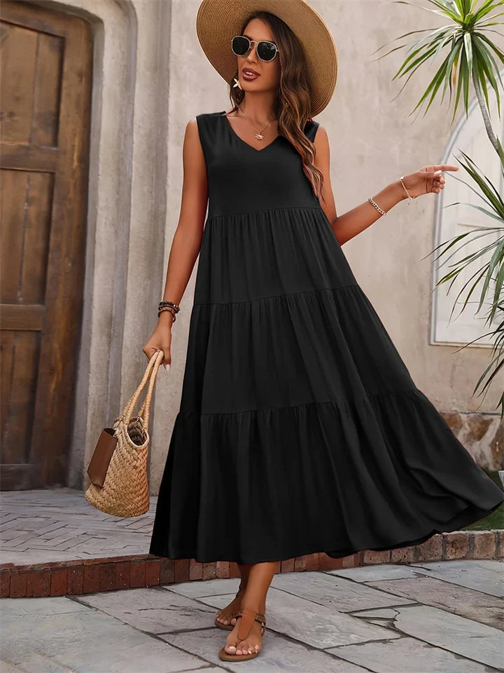 Charlotte Sleeveless Tiered Maxi Dress