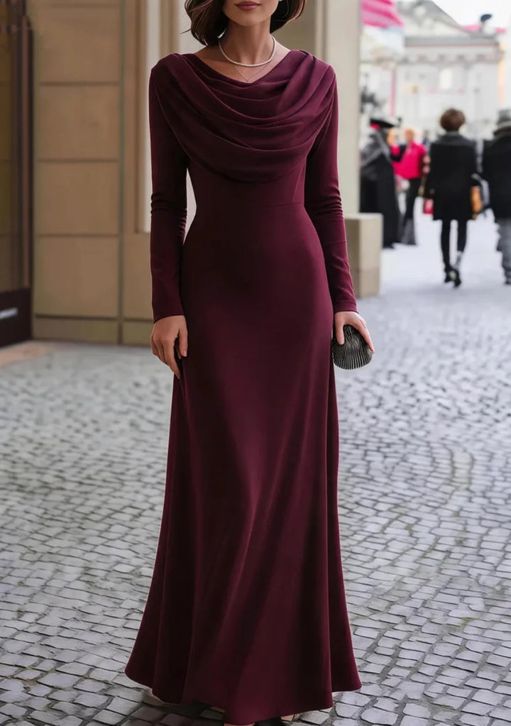 Amara Draped Neckline Maxi Dress