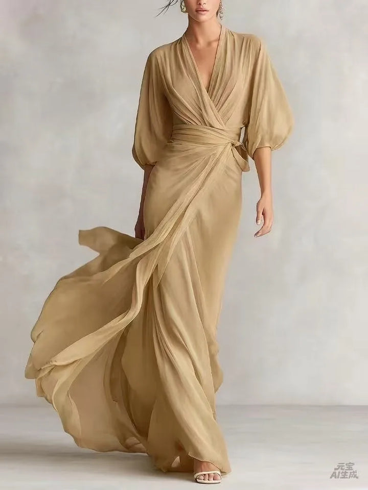 Vanessa V Neck Chiffon Dress