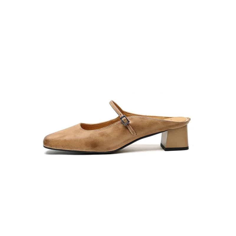 Greta Genuine Leather Mules