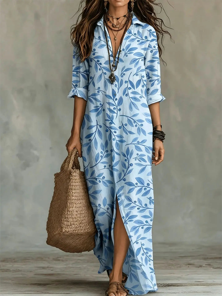 Carlotta Bohemian Print Long Shirt Dress