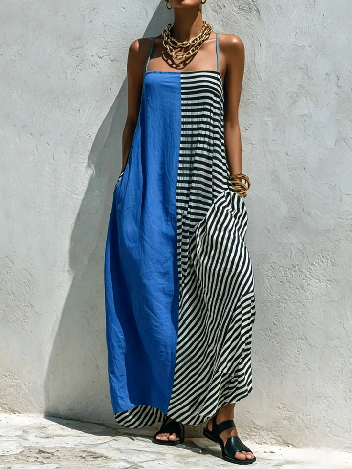 Diane Casual Striped Maxi Dress